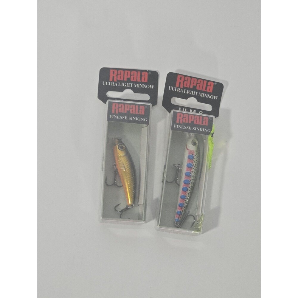 Rapala Rainbow Trout ULM 6 & Gold ULM 4 Ultra Light Minnow Finesse Sinking Lot